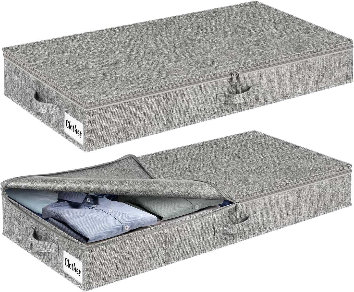 Under Bed Storage Container Bins 2 Pack, 4.5 Inch