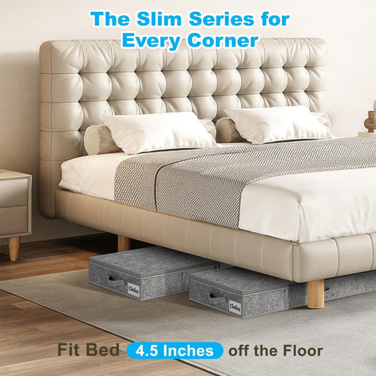 Under Bed Storage Container Bins 2 Pack, 4.5 Inch
