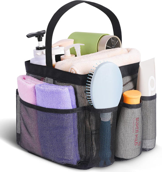 8-Pocket Large Capacity Shower Bag for Beach, Swimming, Gym